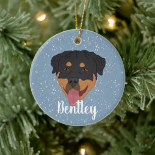 Personlig Rottweiler-jul Julgransprydnad Keramik