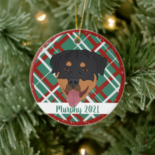 Personlig Rottweiler-jul Julgransprydnad Keramik