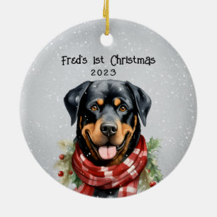 Personlig Rottweiler Julgransprydnad Keramik
