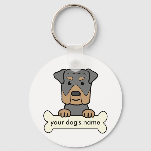 Personlig Rottweiler Nyckelring (Framsida)