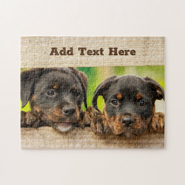Personlig Rottweiler Puppy Hund Pussel (Horisontell)