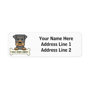 Personlig Rottweiler Returadress Etikett
