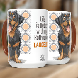 Personlig Rottweiler Specialdesignad Hundmugg 15oz Mugg