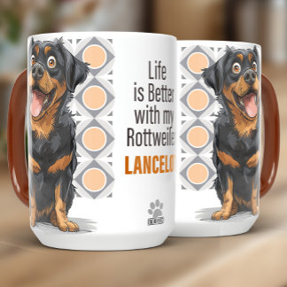 Personlig Rottweiler Specialdesignad Hundmugg 15oz Mugg
