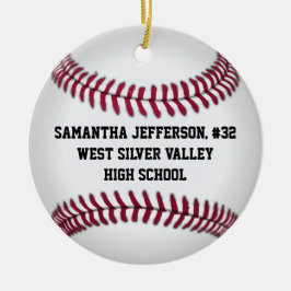 Personlig Round Baseball Sports Ornamet Julgransprydnad Keramik