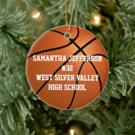 Personlig Round Basketball Sports Ornament