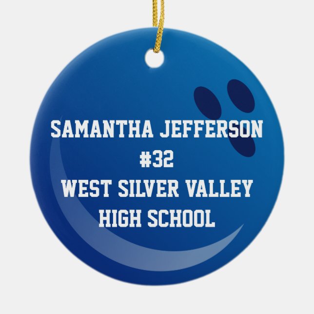 Personlig Round Bowling Ball Sports Ornament (Framsidan)