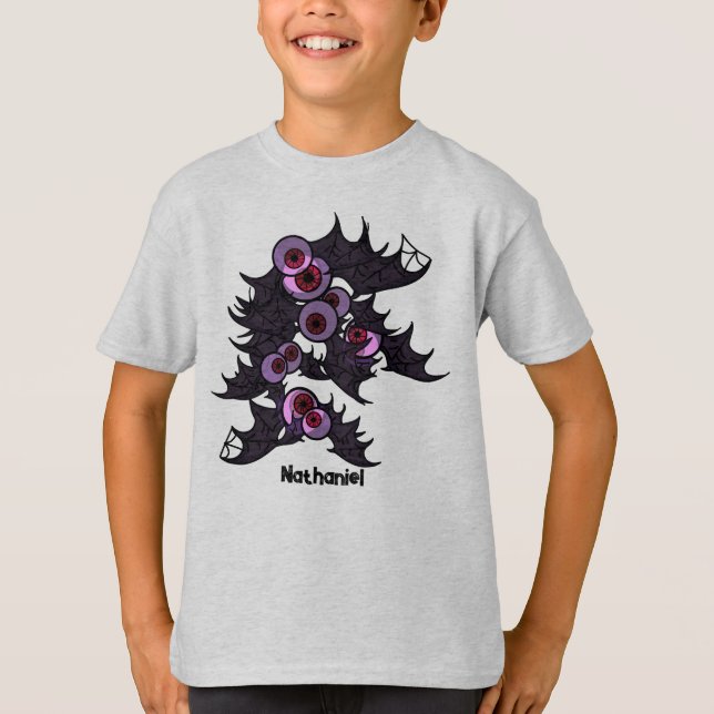 Personlig Round Eyed Spooky Cute Fladdermus T Shirt (Framsida)