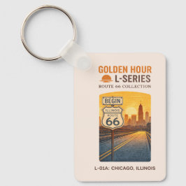 Personlig Route 66 Chicago- souvenir Nyckelring