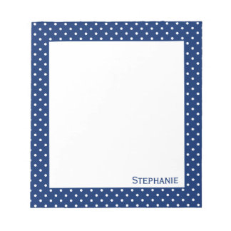 Personlig Royal Blue Polka Dot Mönster Anteckningsblock