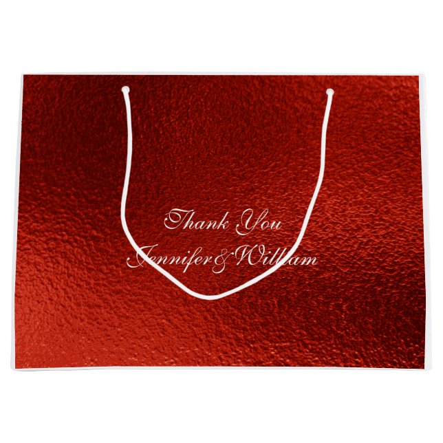 Personlig Royal Bröllop Red Metallic Shiny (Framsidan)