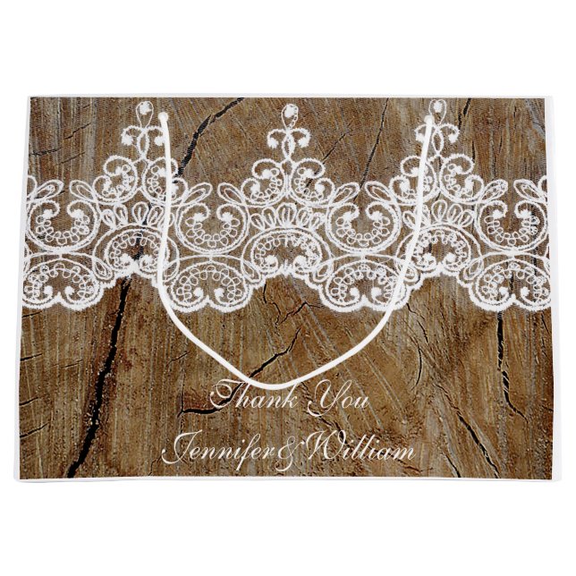 Personlig Royal Bröllop Rustic Snöre Gift (Framsidan)