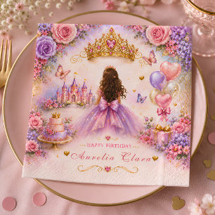 Personlig Royal Garden Princess Födelsedag Pappersservett