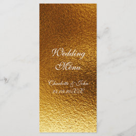 Personlig Royal Golden Shiny Bröllop Menu Meny