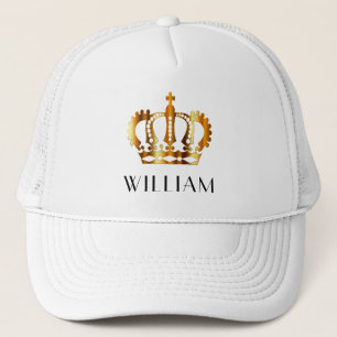Personlig Royal Guld Krona White Keps