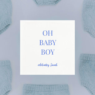 Personlig Royalblå Babypojke Babyshower Pappersservett