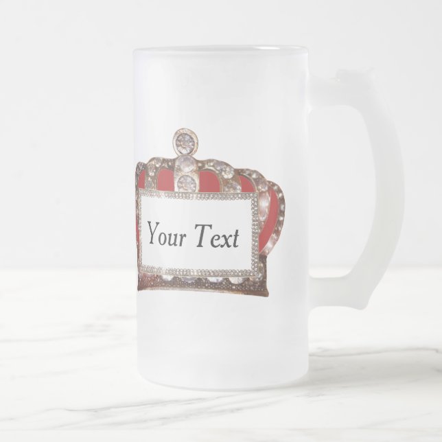 Personlig "Royalet Krona" Frostat Ölglas (Höger)