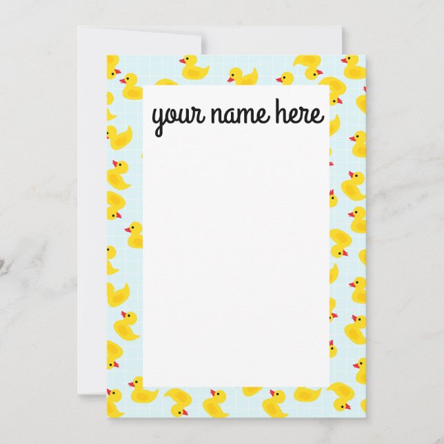 Personlig Rubber Ducky Notecards Tack Kort (Framsida)
