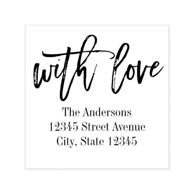 Personlig Rubber Frimärke i Brushed Kärlek Självfärgande Stämpel (Design)