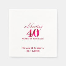 Personlig Ruby 40:e Bröllop-årsdagen Party