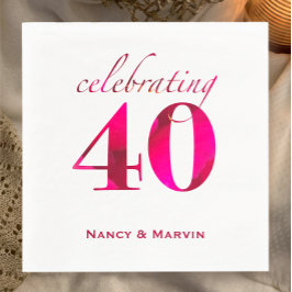 Personlig Ruby 40:e Bröllop-årsdagen Party Pappersservett