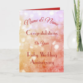 Personlig Ruby-årsjubileum Greeting Card. Kort