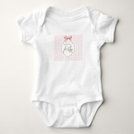 Personlig Ruby Baby Girl Nurserybåge och Gingham T Shirt