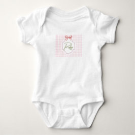 Personlig Ruby Babyflicka Nurserieskum & Gingham T Shirt