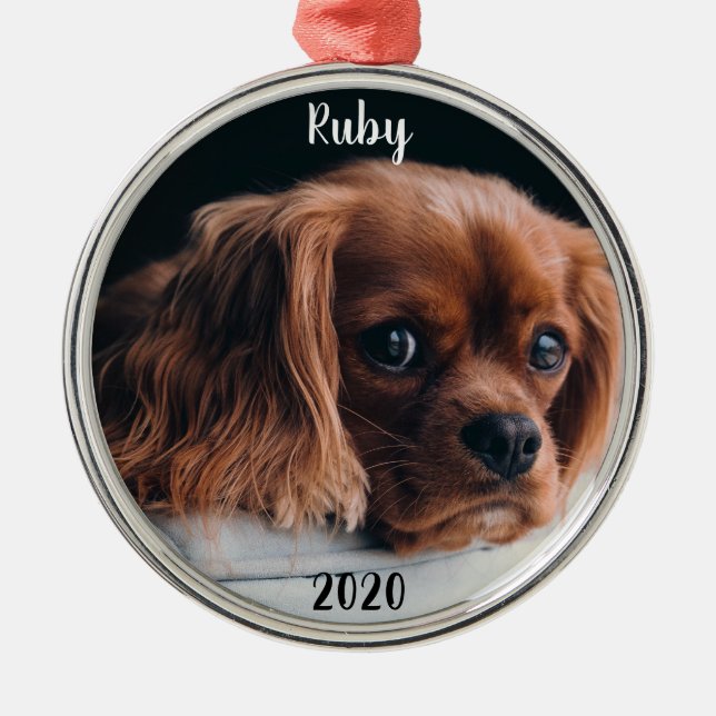 Personlig Ruby Cavalier Kung Charles Spain Julgransprydnad Metall (Framsidan)