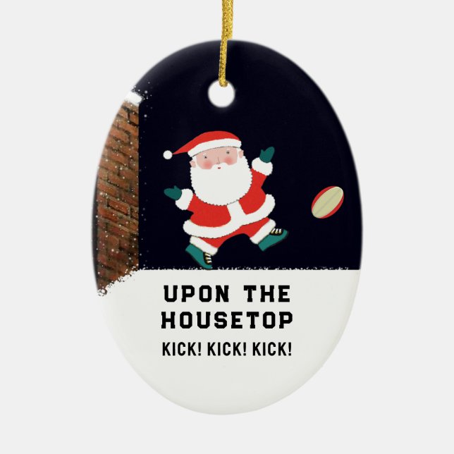 Personlig Rugby Collecsible Ceramic Ornament (Framsidan)