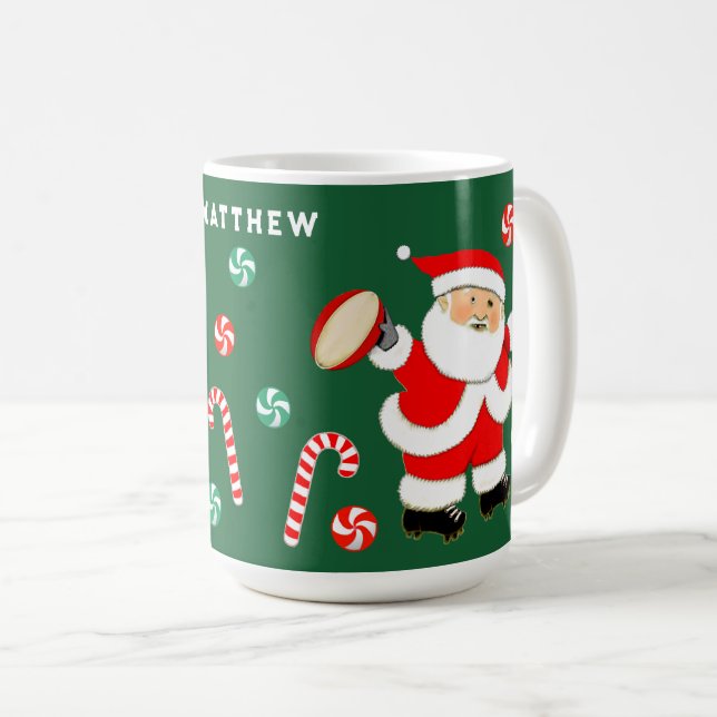Personlig Rugby Helgdag Gift Two-Tone-kaffe Kaffemugg (Framsida höger)