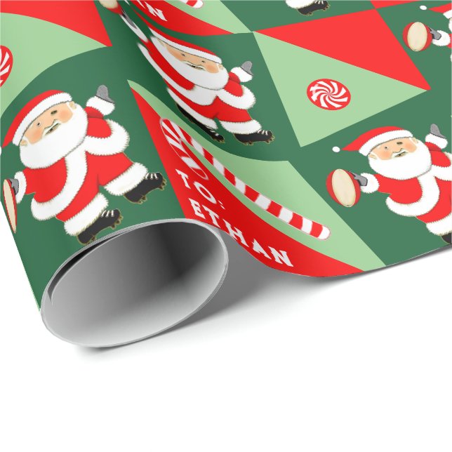 Personlig Rugby Helgdag Gift Wrapping Papper Presentpapper (Rullad Hörn)