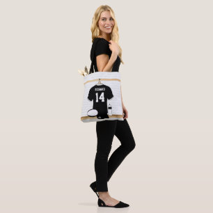 Personlig Rugby Jersey Black and White Tygkasse