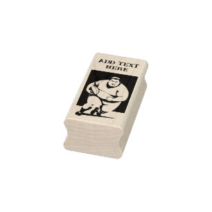 Personlig Rugby Player - Wood Art Frimärke Stämpel