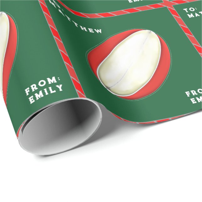 Personlig Rugby Semesterpresent Presentpapper (Rullad Hörn)