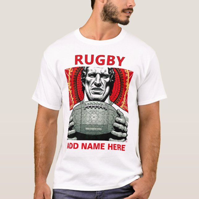 Personlig Rugby T-Shirt (Framsida)
