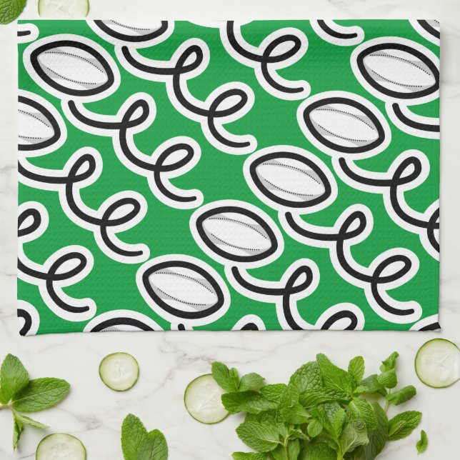 Personlig rugby towel | Utformning av idrottstema Kökshandduk (Vikta)