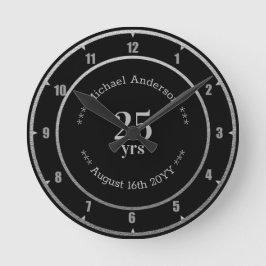 Personlig rund 25-års jubileum eller pension klocka