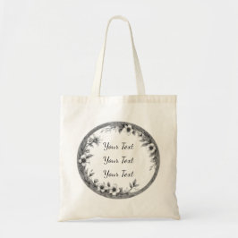 Personlig rund blommig ram Totebag Tygkasse