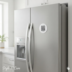 Personlig rund QR-kodmagnet – Stick ut Magnet