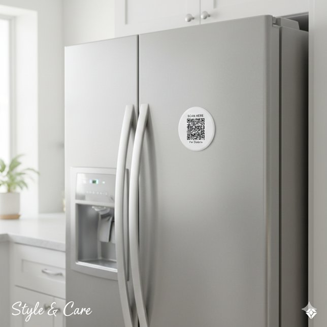 Personlig rund QR-kodmagnet – Stick ut Magnet (Personalized QR Code Round Magnet – Stand Out)