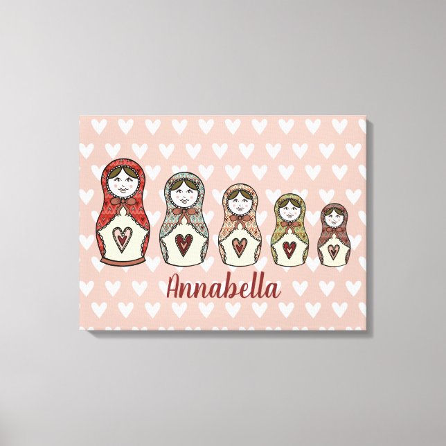 Personlig Russian Doll Matryoshka Kanvastryck (Framsida)