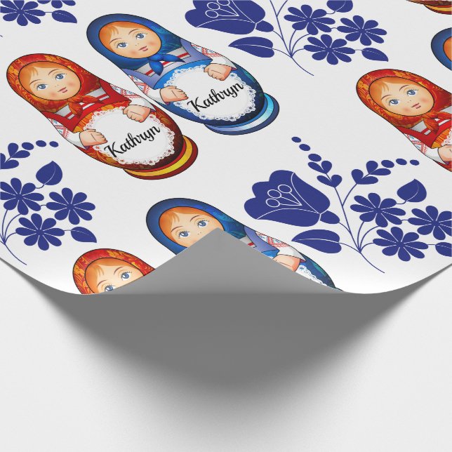 Personlig Russian Matryoshka Dolls Presentpapper (Hörn)