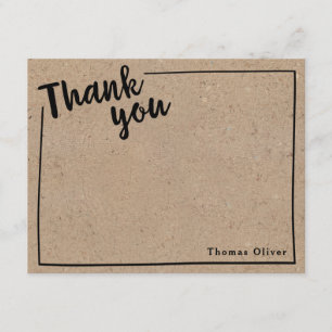 Personlig Rustci Tackkort, svart skript Tack Kort