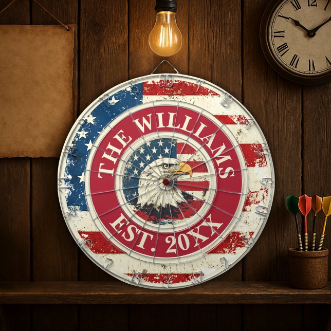 Personlig Rustic American Flagga Patriotic Eagle Darttavla (Personalized Rustic American Flag Patriotic Eagle Dart Board
)