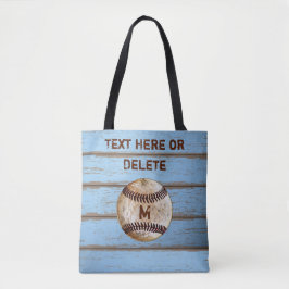 Personlig Rustic Baseball Tote Bag Shiplap Tygkasse