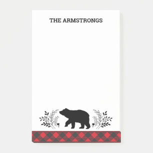 Personlig Rustic Bear Buffalo Play Post-it Block