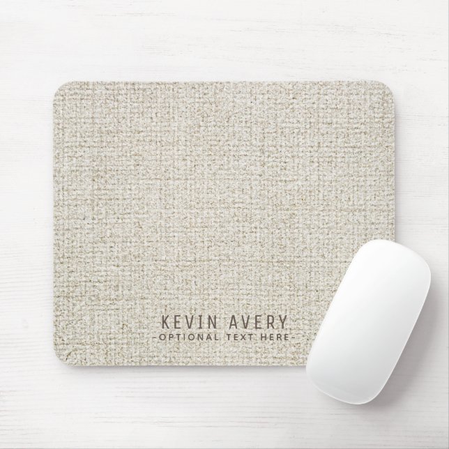 Personlig Rustic Beige Linen Struktur Musmatta (Med mus)
