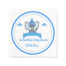 Personlig Rustic Blue Elephant Baby Shower