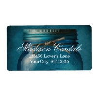 Personlig Rustic Blue Glass Mason Burk Bröllop L